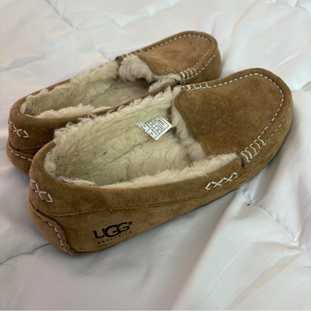 UGG Tan Moccasin Slippers with Plush Lining